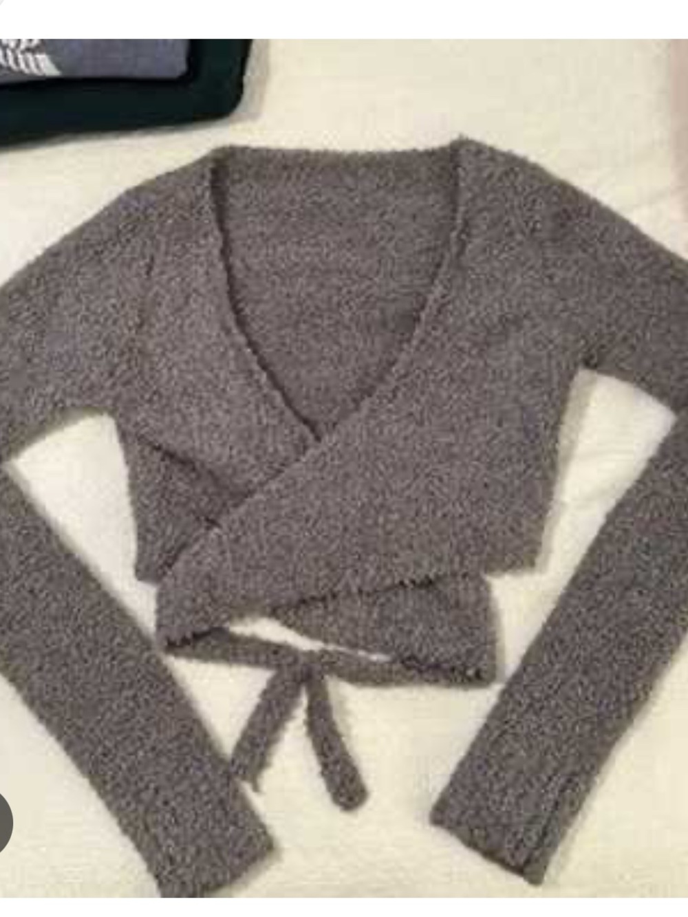 NWT Skims Cozy Knit Wrap Top - Gray S/M